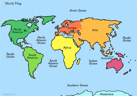 History of MAP World Map Continents And Oceans